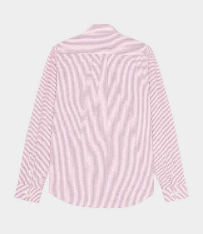 Les Deux konrad stripe cotton linen shirt crocus pink