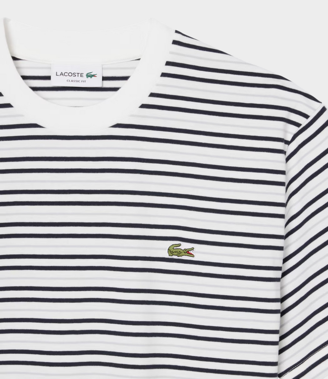 Lacoste Striped tee blackbird flour