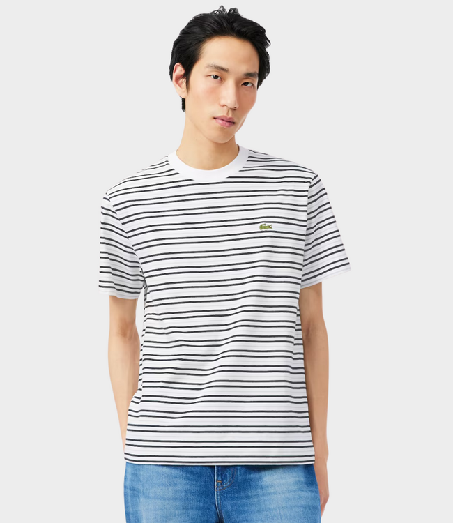 Lacoste Striped tee blackbird flour