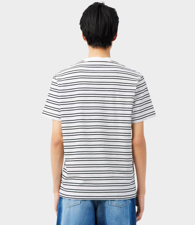 Lacoste Striped tee blackbird flour