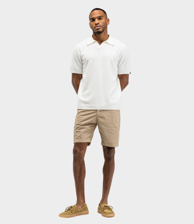 Butcher of Blue Boucle Knit Polo Titan White