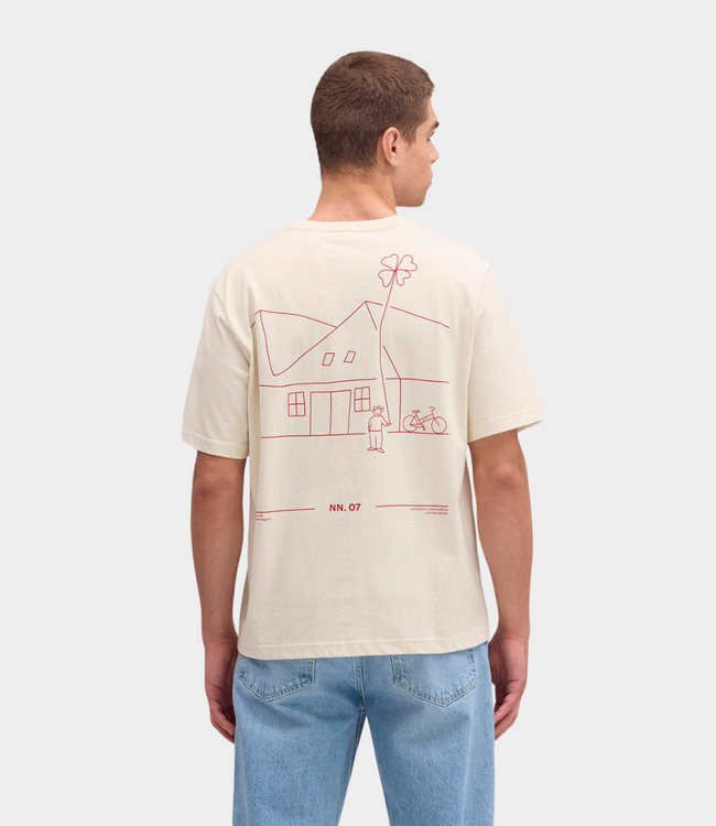 NN.07 Jett tee SS PRINT Ivory