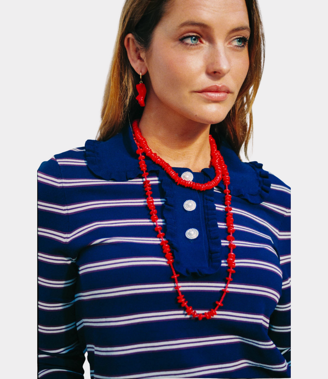 Bonnie Studios Beads shell necklace red