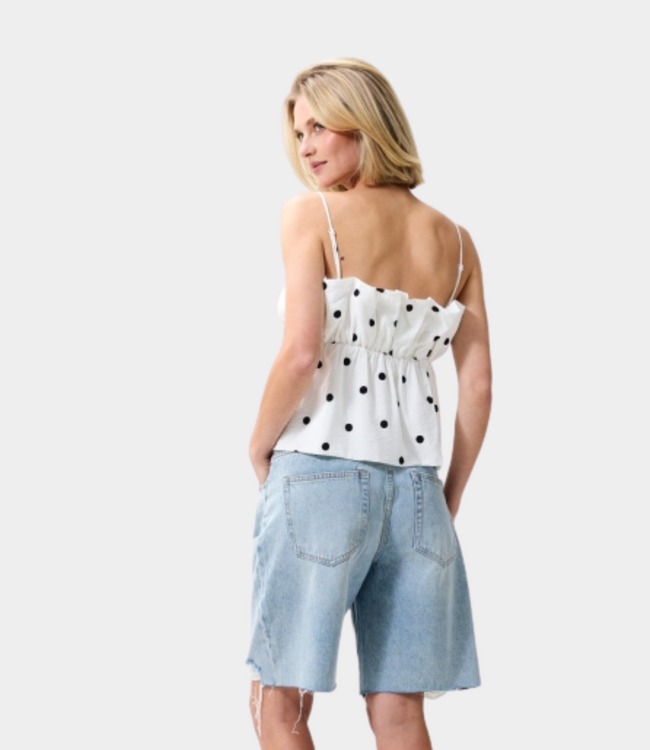 Catwalk Junkie Dotted spaghetti top off white