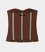 10Days Strapless top stripes deep brown