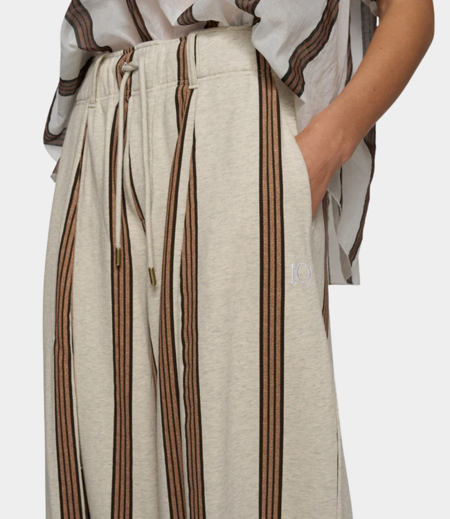 10Days Bar piece pant stripes soft white melee