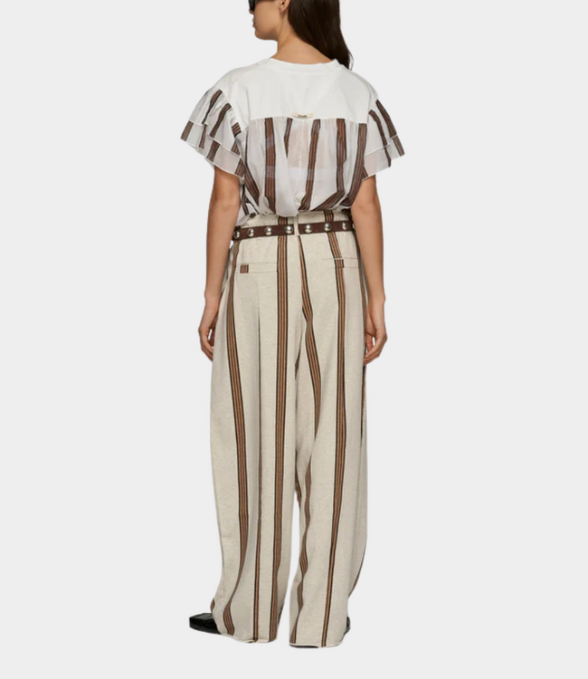 10Days Bar piece pant stripes soft white melee