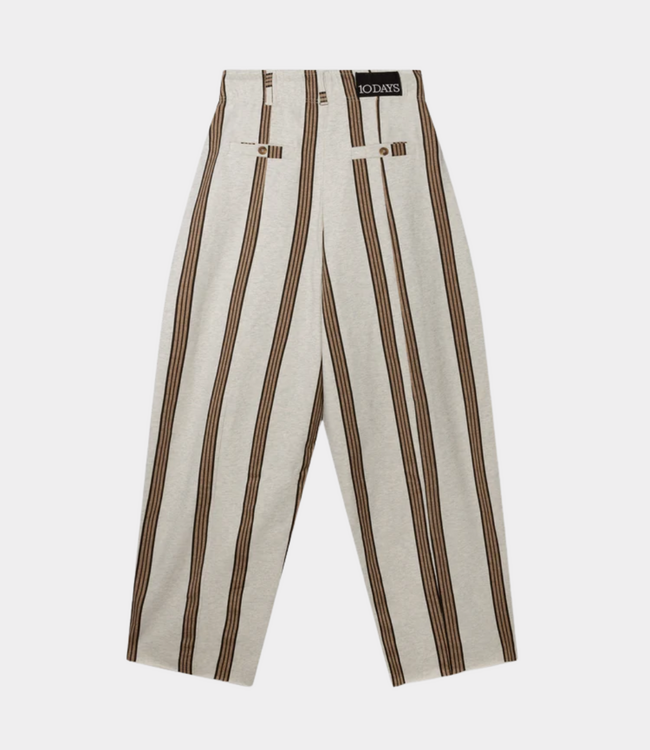 10Days Bar piece pant stripes soft white melee