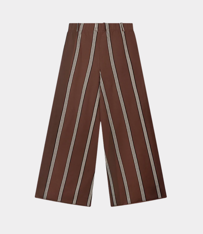 10Days Wide leg jogger stripes deep brown