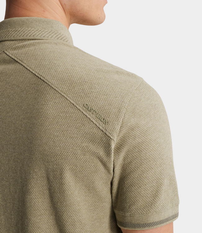 Cast Iron Polo s/s slim fit popcorn tea