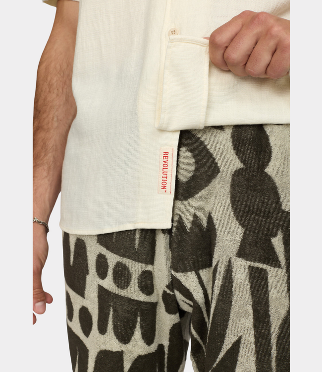 Revolution Short-sleeved Cuban Shirt Offwhite