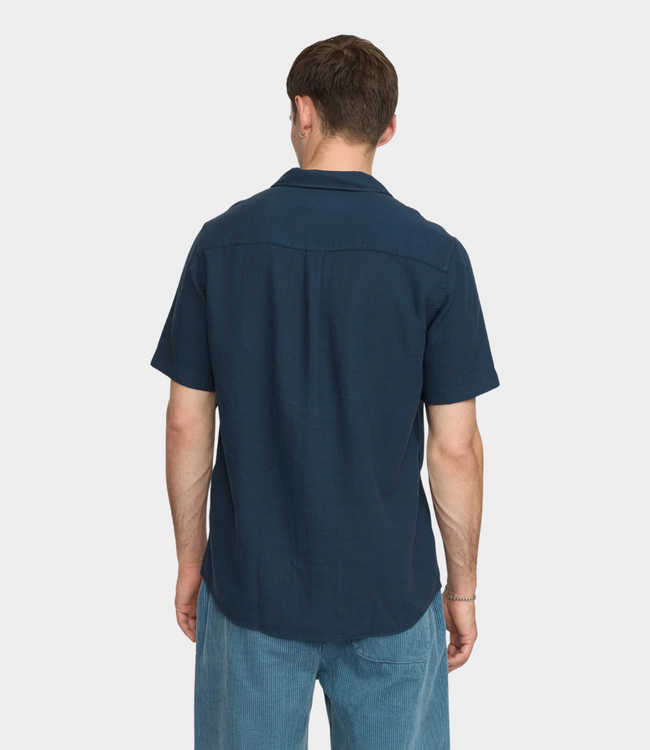 Revolution Short-sleeved Cuban Shirt Navy