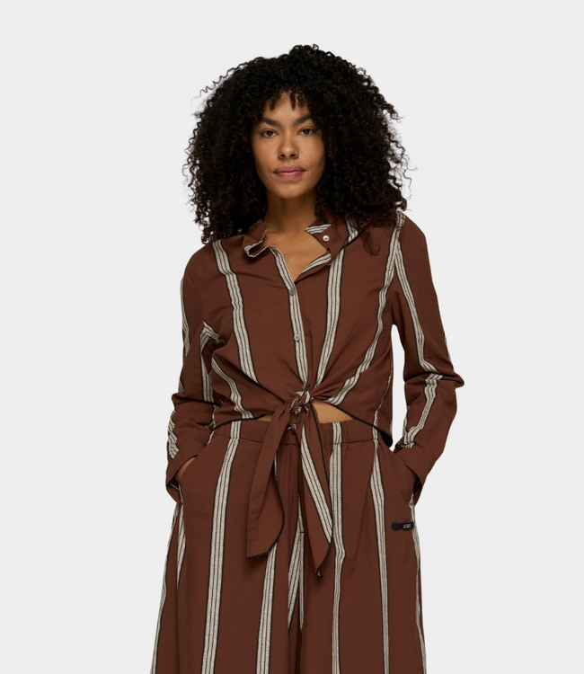 10Days Cropped knot blouse deep brown