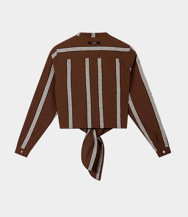 10Days Cropped knot blouse deep brown