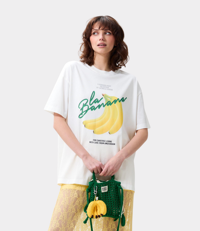 Catwalk Junkie Oversized graphic tshirt off white yellow
