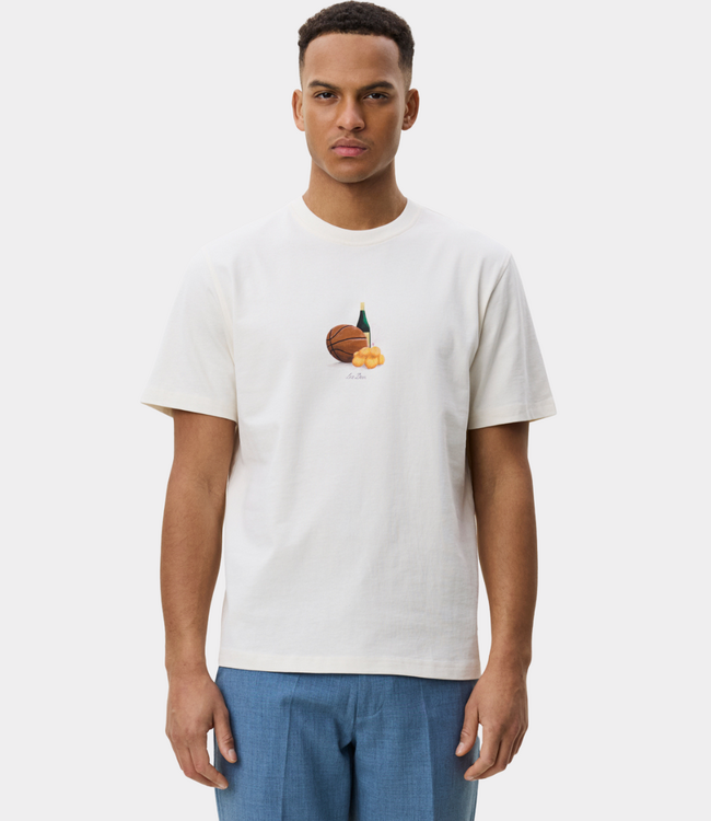 Les Deux lemons t-shirt eggnog white