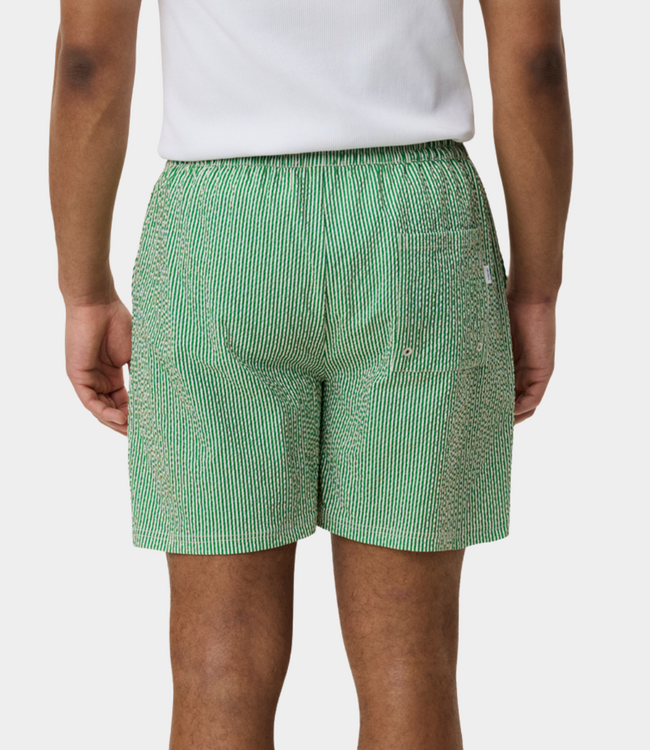 Les Deux stripe seersucker swim shorts artichoke green