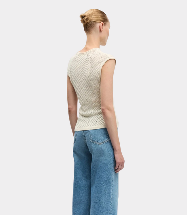 Samsoe Samsoe Sairene top egret – lightweight women’s top in soft tencel blend