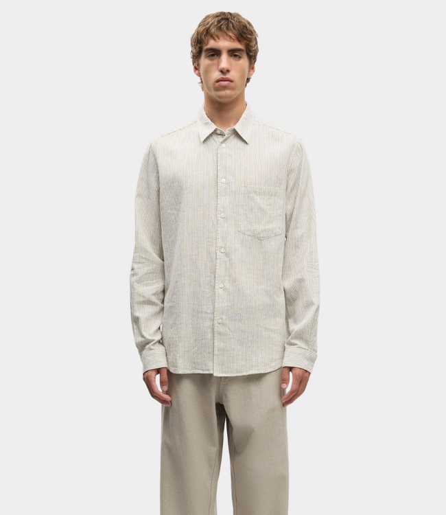 Samsoe Samsoe Saliam shirt aluminum – lichtgewicht heren overhemd met comfortabele pasvorm