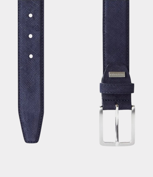 Profuomo Navy suede belt – men’s leather belt with timeless design