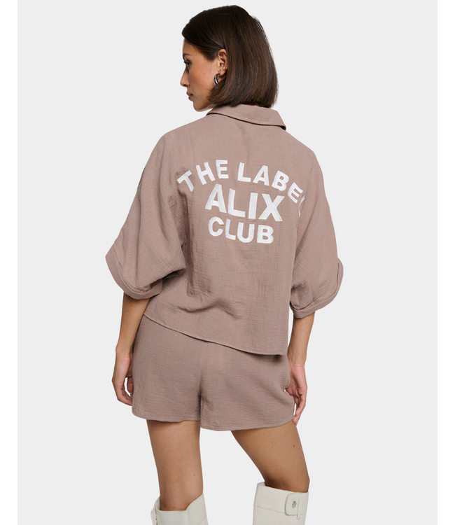 Alix the Label Oversized crinkle blouse taupe