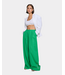 Alix the Label Flowy wide pant bright green – lightweight women’s trousers with a wide-leg fit and modern flowing look