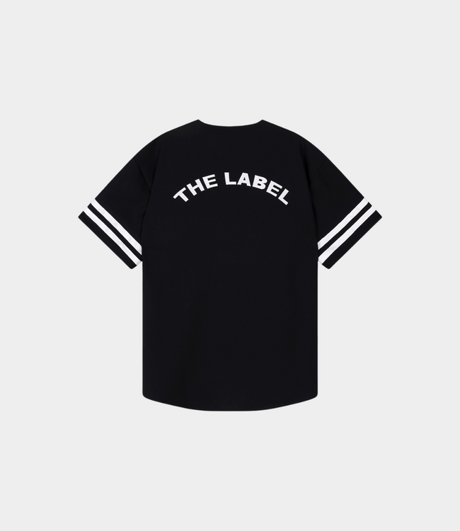 Alix the Label Baseball shirt dress black – sportieve dames jurk met oversized pasvorm en moderne casual uitstraling