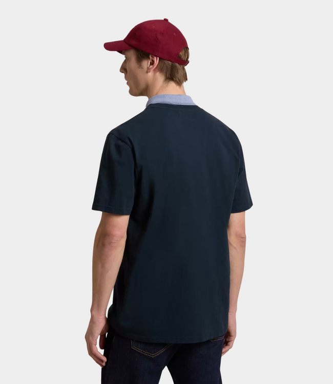Woolrich Slub logo T-shirt melton blue – men’s cotton T-shirt with comfortable fit