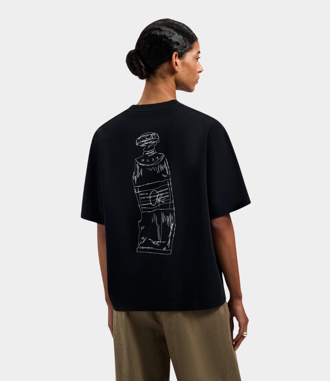 Olaf Paint tube oversized T-shirt zwart – ruimvallend dmaes T-shirt van katoen