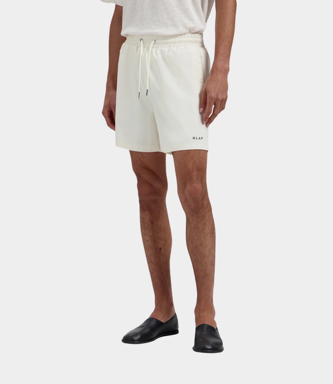 Olaf Texture swim shorts offwhite – men’s swim shorts with textured fabric and regular fit