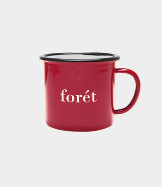 Foret Bean enamel mug red