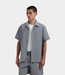 Olaf Seersucker camp shirt heather grey – lightweight men’s short sleeve shirt with relaxed fit