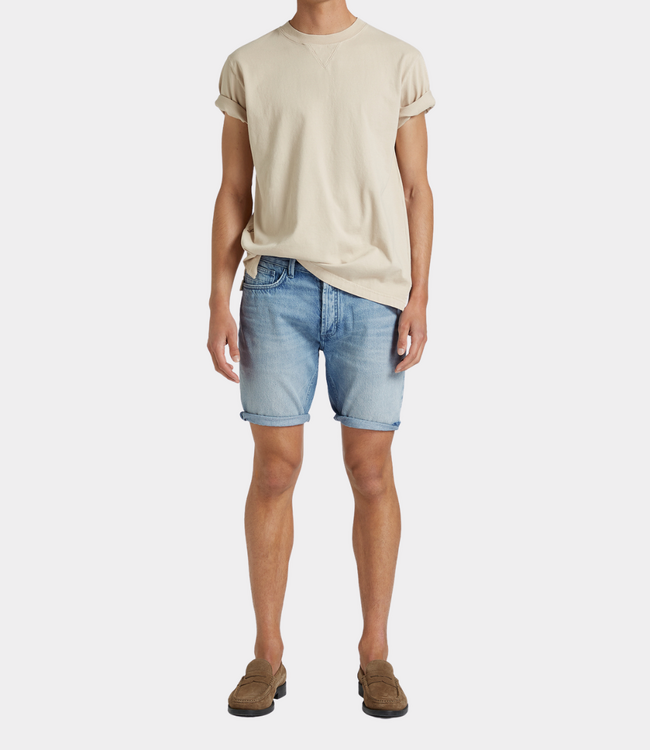 Denham Ridge short r 037 mid blue – moderne heren denim short met comfortabele pasvorm en casual zomerse uitstraling