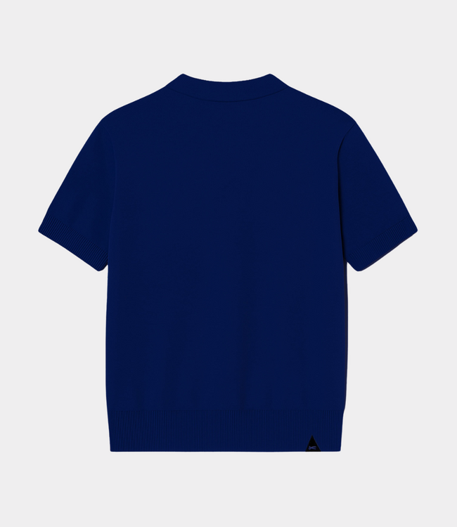Denham knitted polo xfm navy blazer