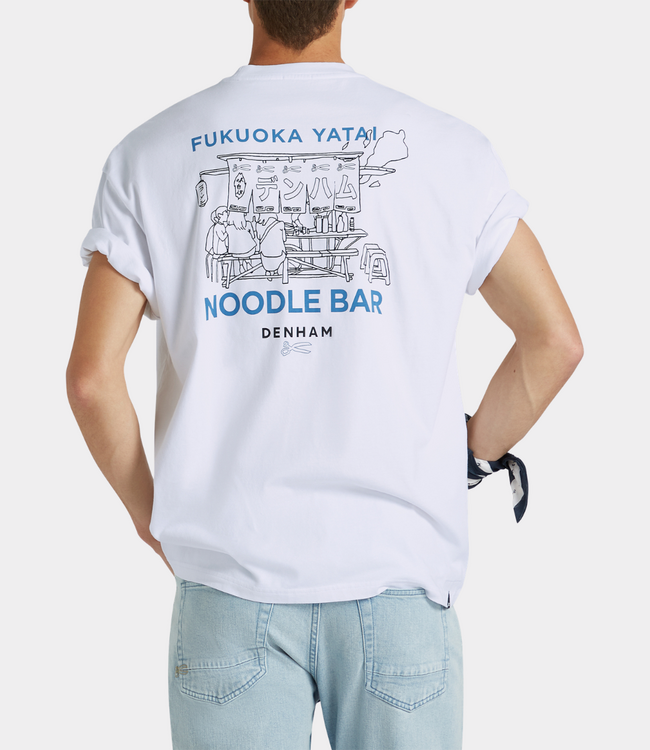 Denham Yatai graphic tee lwj white – comfortabel heren T-shirt met graphic design en moderne streetwear uitstraling