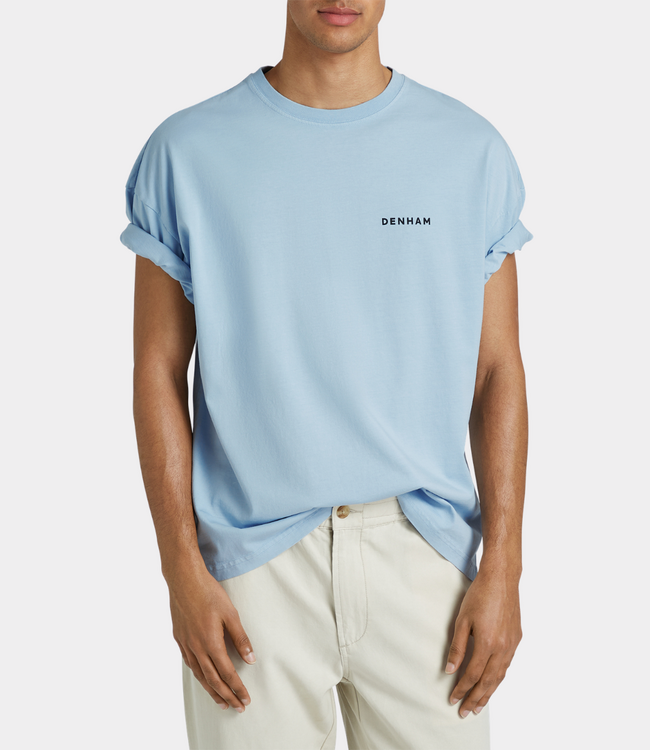 Denham flowy graphic tee lwj blue fog