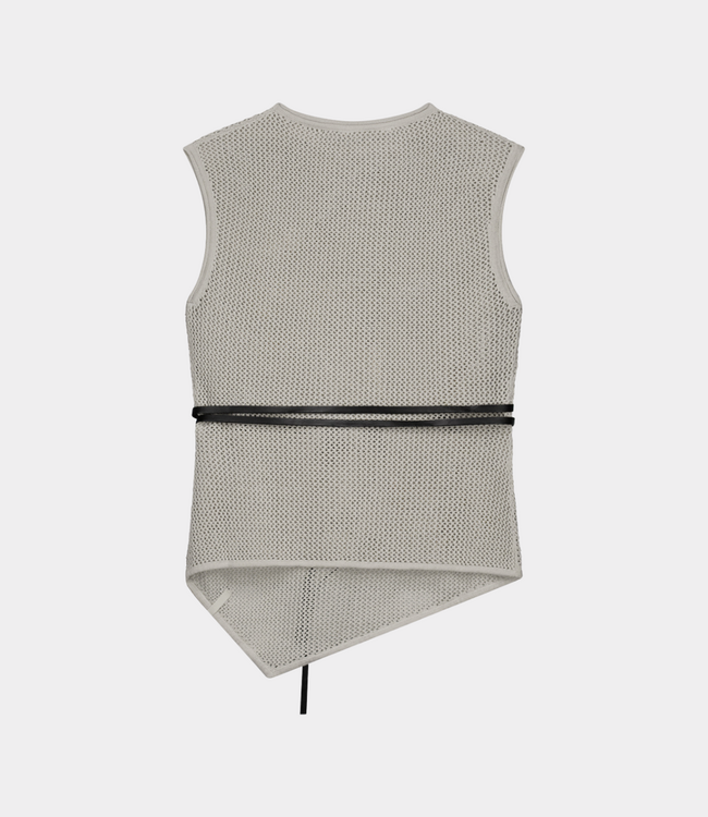Olaf linen open knit top cement
