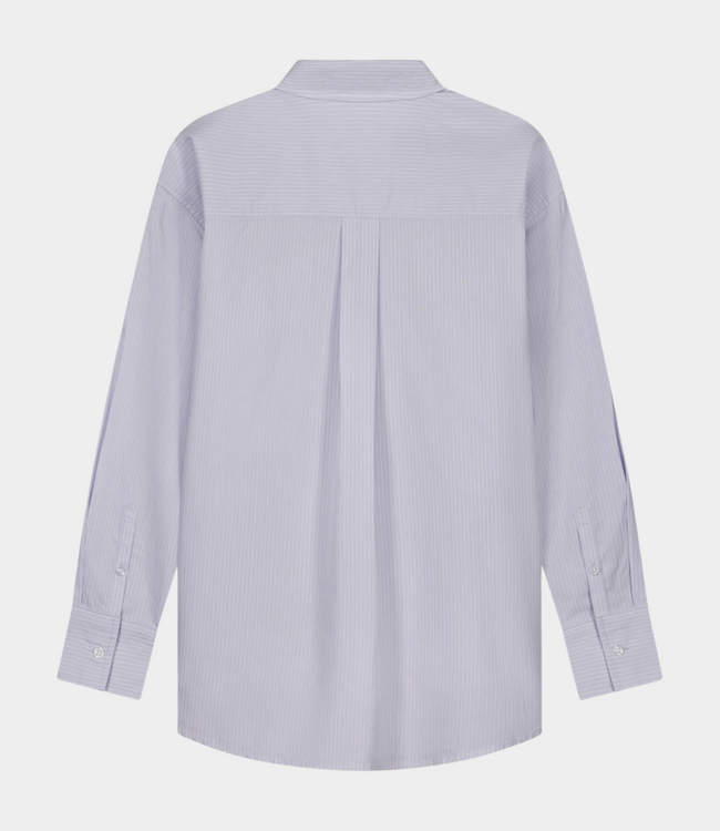 Olaf Gestreept oversized T-shirt offwhite paars – ruimvallend dames T-shirt met comfortabele pasvorm