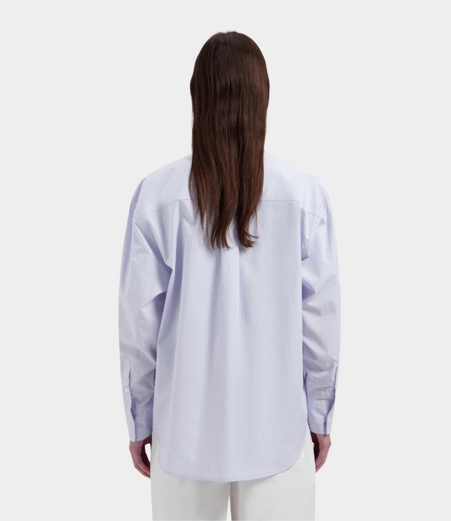 Olaf Gestreept oversized T-shirt offwhite paars – ruimvallend dames T-shirt met comfortabele pasvorm