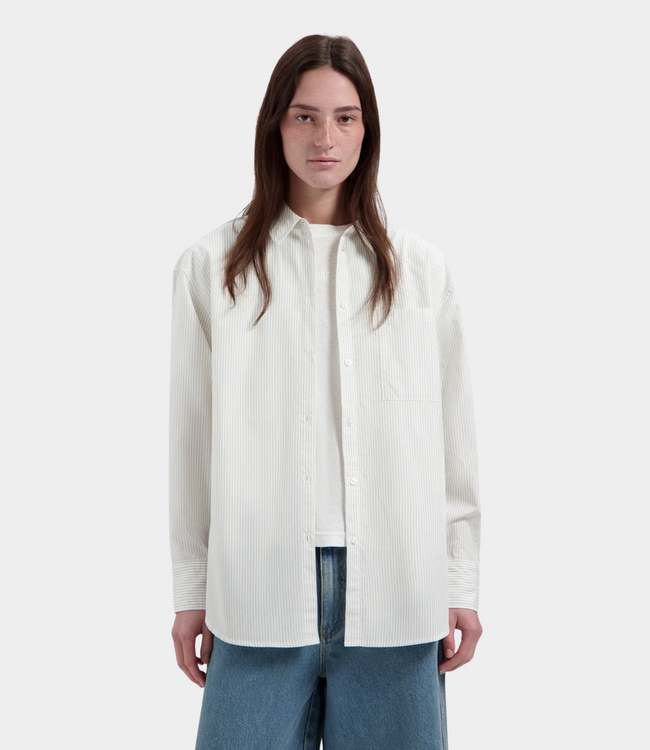 Olaf Striped oversized T-shirt offwhite green – women’s oversized cotton T-shirt with relaxed fit