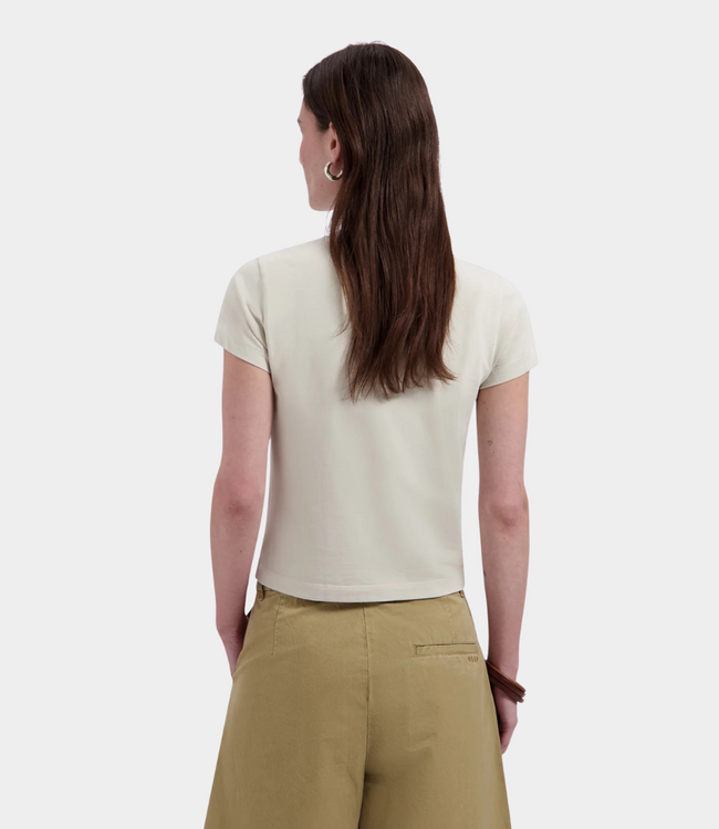 Olaf Felted watercrest baby T-shirt cement – aangesloten dames T-shirt van katoen met comfortabele pasvorm