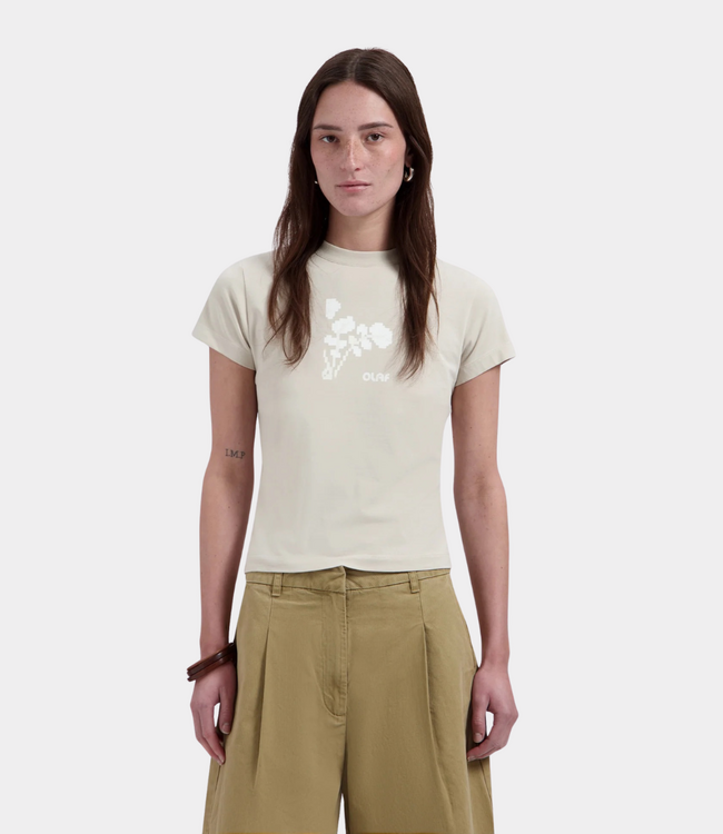 Olaf Felted watercrest baby T-shirt cement – women’s fitted cotton T-shirt with comfortable fit