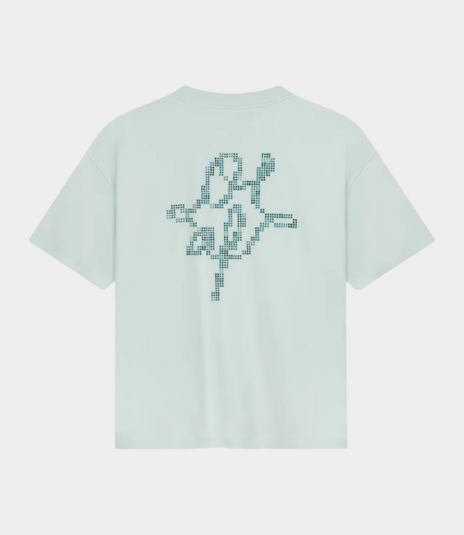 Olaf Dotted monogram T-shirt salt air – dames T-shirt van katoen met comfortabele pasvorm