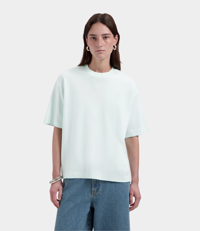 Olaf Dotted monogram T-shirt salt air – dames T-shirt van katoen met comfortabele pasvorm