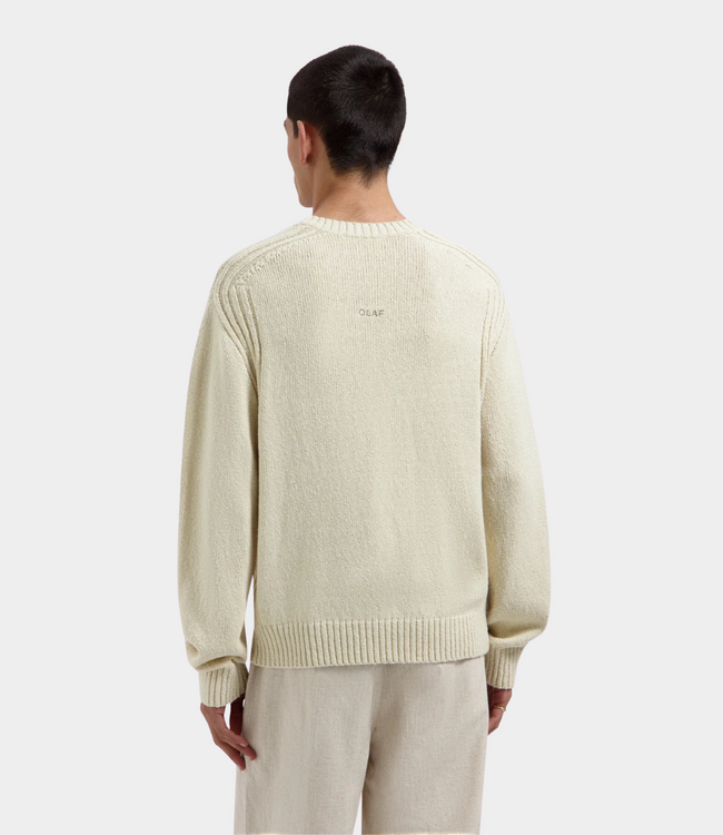 Olaf Knitted crewneck offwhite – men’s cotton sweater with comfortable fit