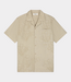 Olaf Embroidered flower short sleeve shirt cement – lightweight men’s shirt with relaxed fit