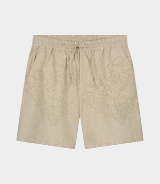 Olaf Embroidered flower shorts cement