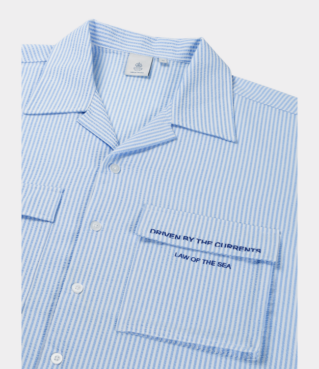 Law of the Sea coralyn seersucker striped shirt nantucket breeze