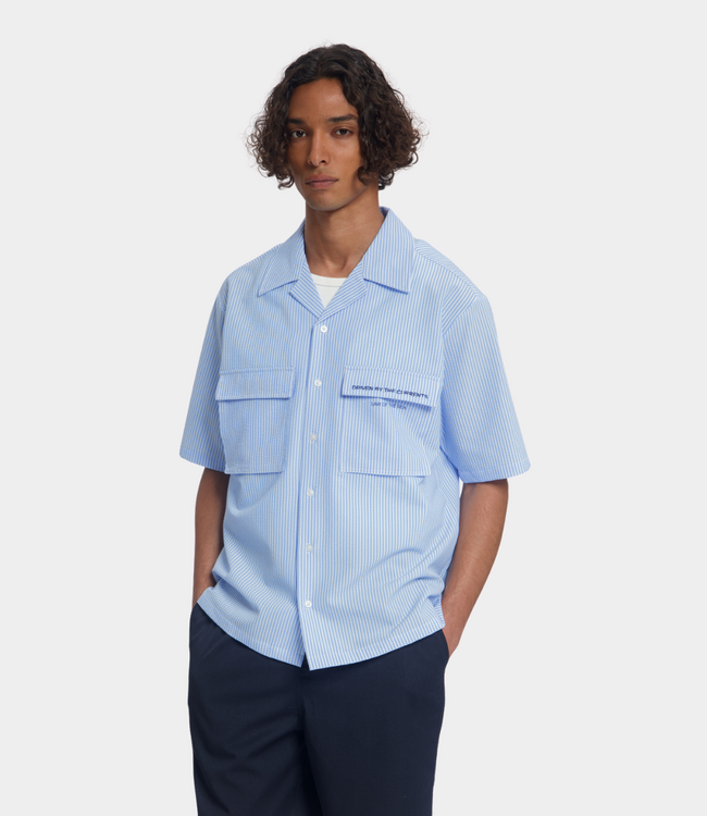 Law of the Sea coralyn seersucker striped shirt nantucket breeze