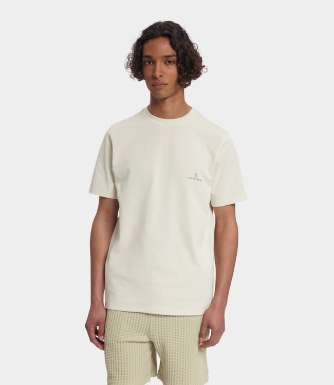 Law of the Sea law tee logo tee almond milk